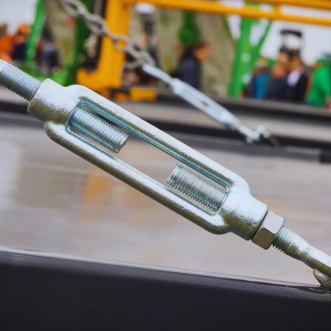 Close-up of electroplated high-tensile steel