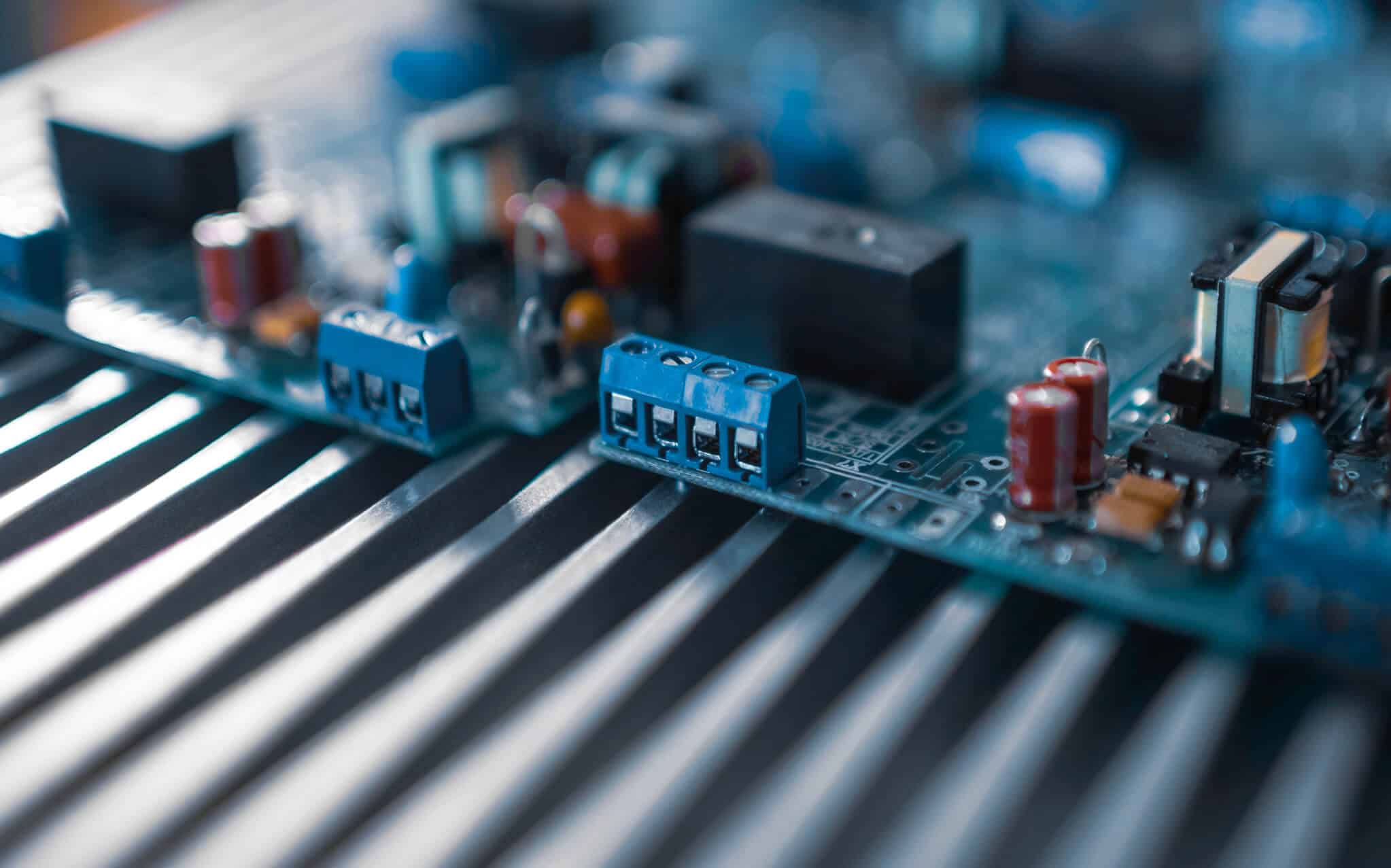 Close up of an electrical board