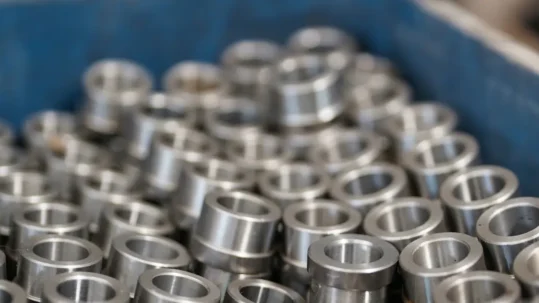 metal components prepared for industrial silver plating in container