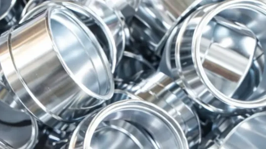 Silver plated electrical components stacked together,